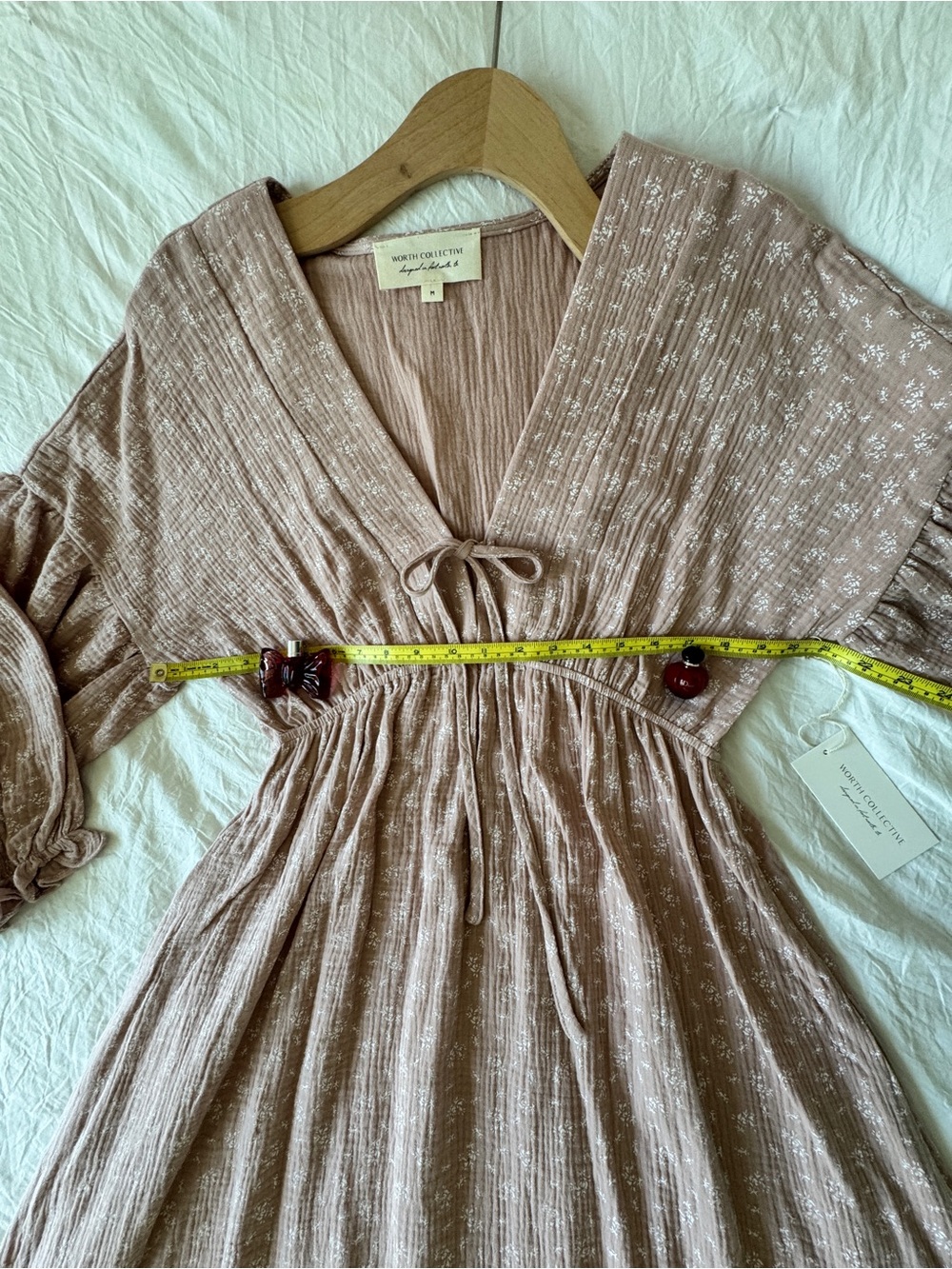 NWT, Worth Collective 100% Cotton Dress, M, Rose Foliage - Picture 14 of 17